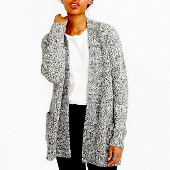 J. Crew Sweaters - J. Crew Marled Raglan Open Wool Mohair Blend Cardigan Open Chunky Knit Sweater L